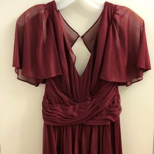David’s Bridal wine bridesmaid dress